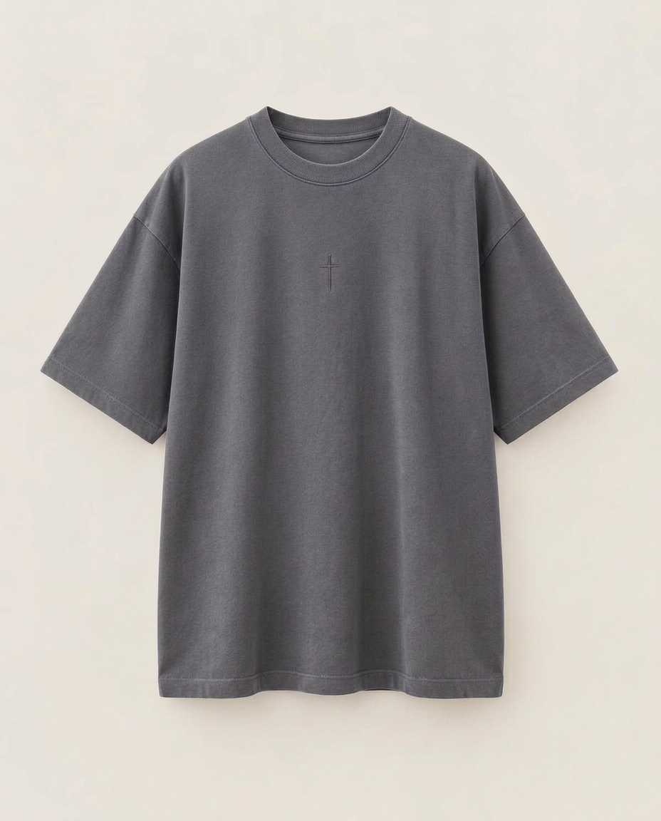Heavily blurred gray shirt for an upcoming locked drop